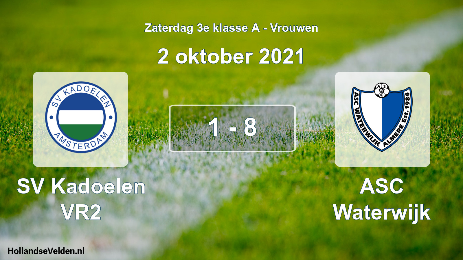 Gespeelde wedstrijd: SV Kadoelen VR2 - ASC Waterwijk 1 - 8 (2 oktober 2021)
