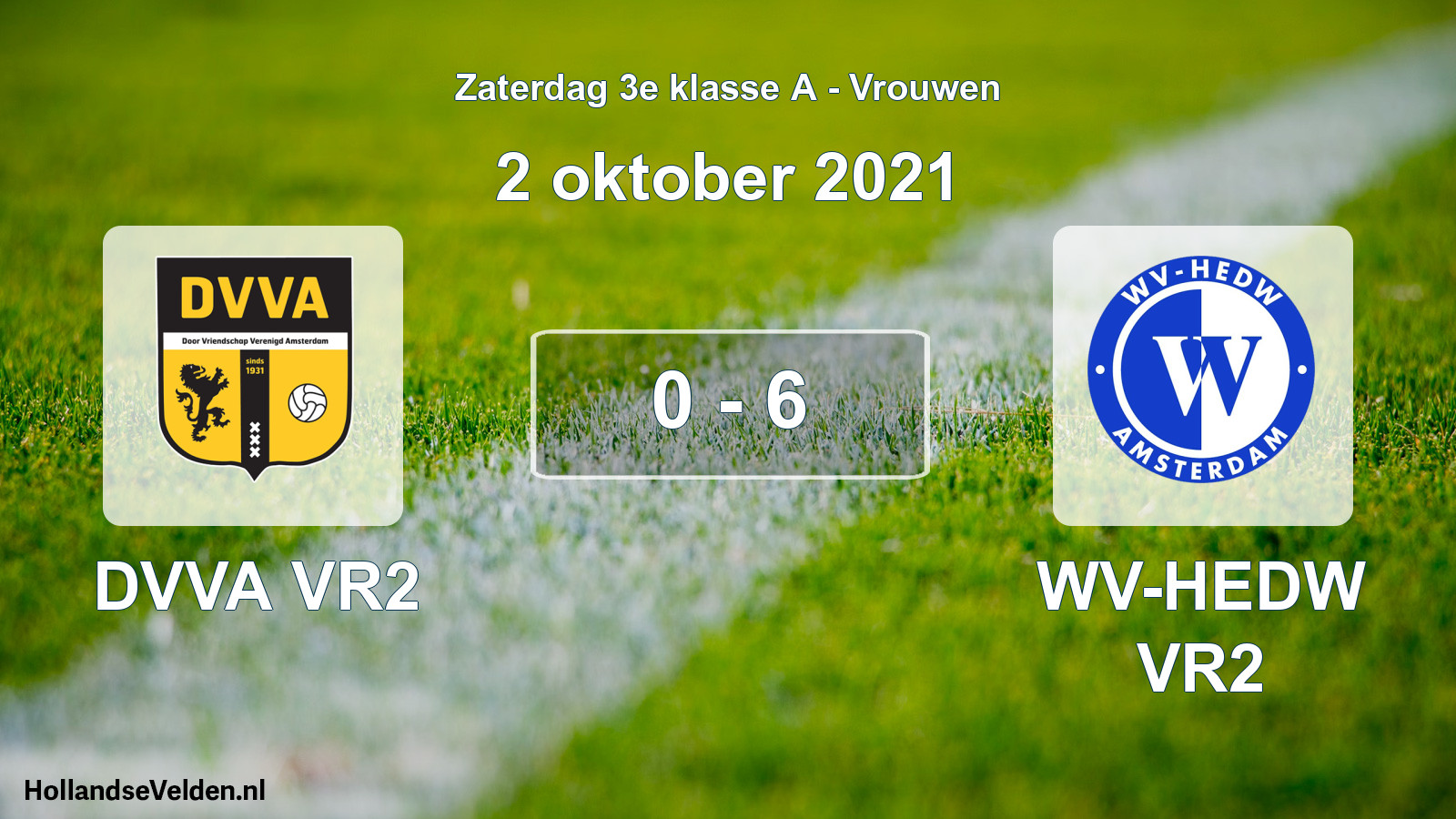 Gespeelde wedstrijd: DVVA VR2 - WV-HEDW VR2 0 - 6 (2 oktober 2021)