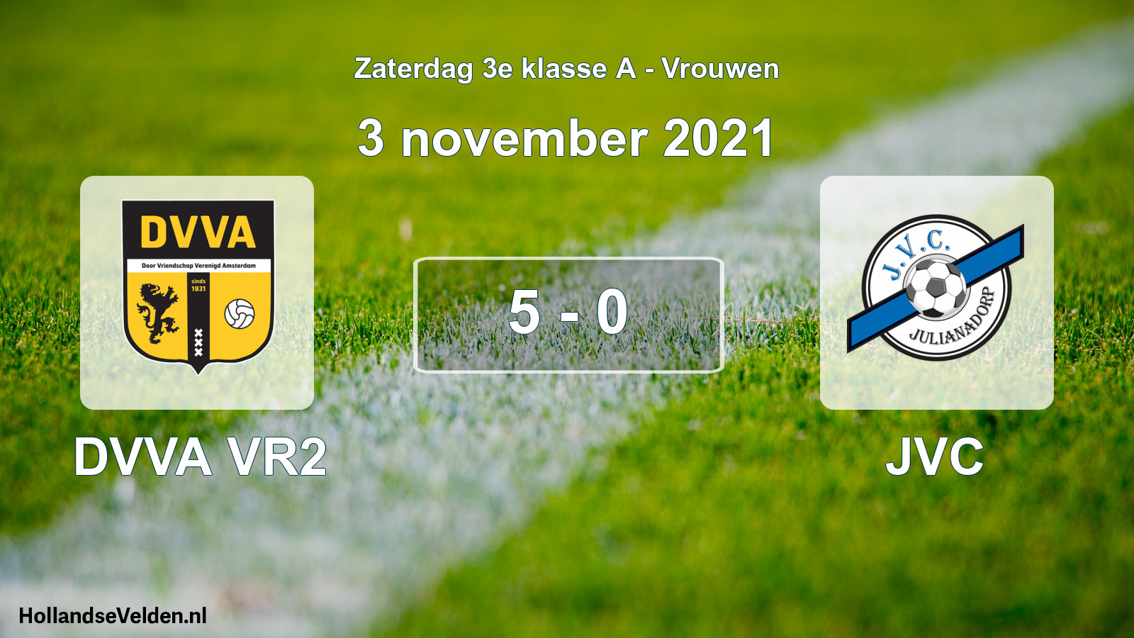 Gespeelde wedstrijd: DVVA VR2 - JVC 5 - 0 (3 november 2021)