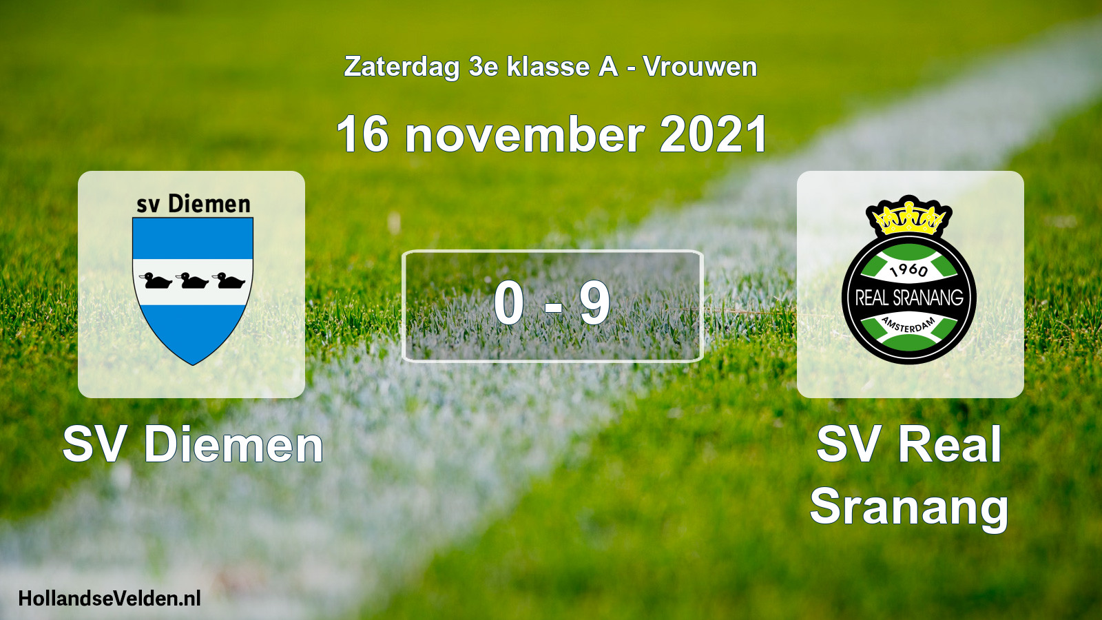 Total number of matches played: SV Diemen - SV Real Sranang 0 - 9 (16 November 2021)