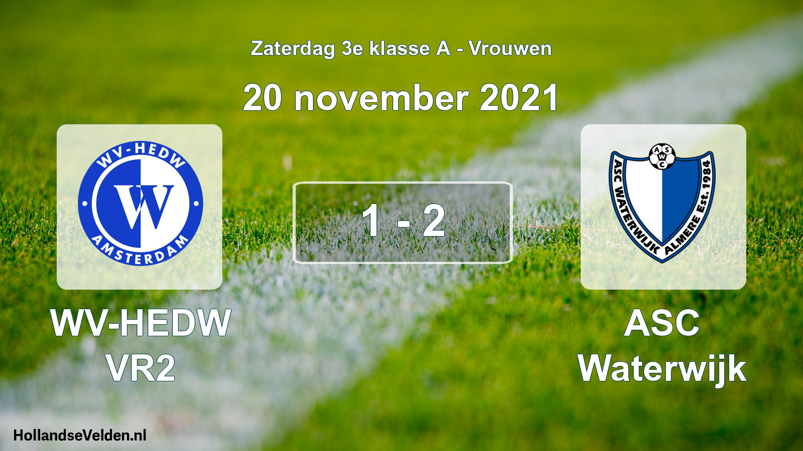 Gespeelde wedstrijd: WV-HEDW VR2 - ASC Waterwijk 1 - 2 (20 november 2021)