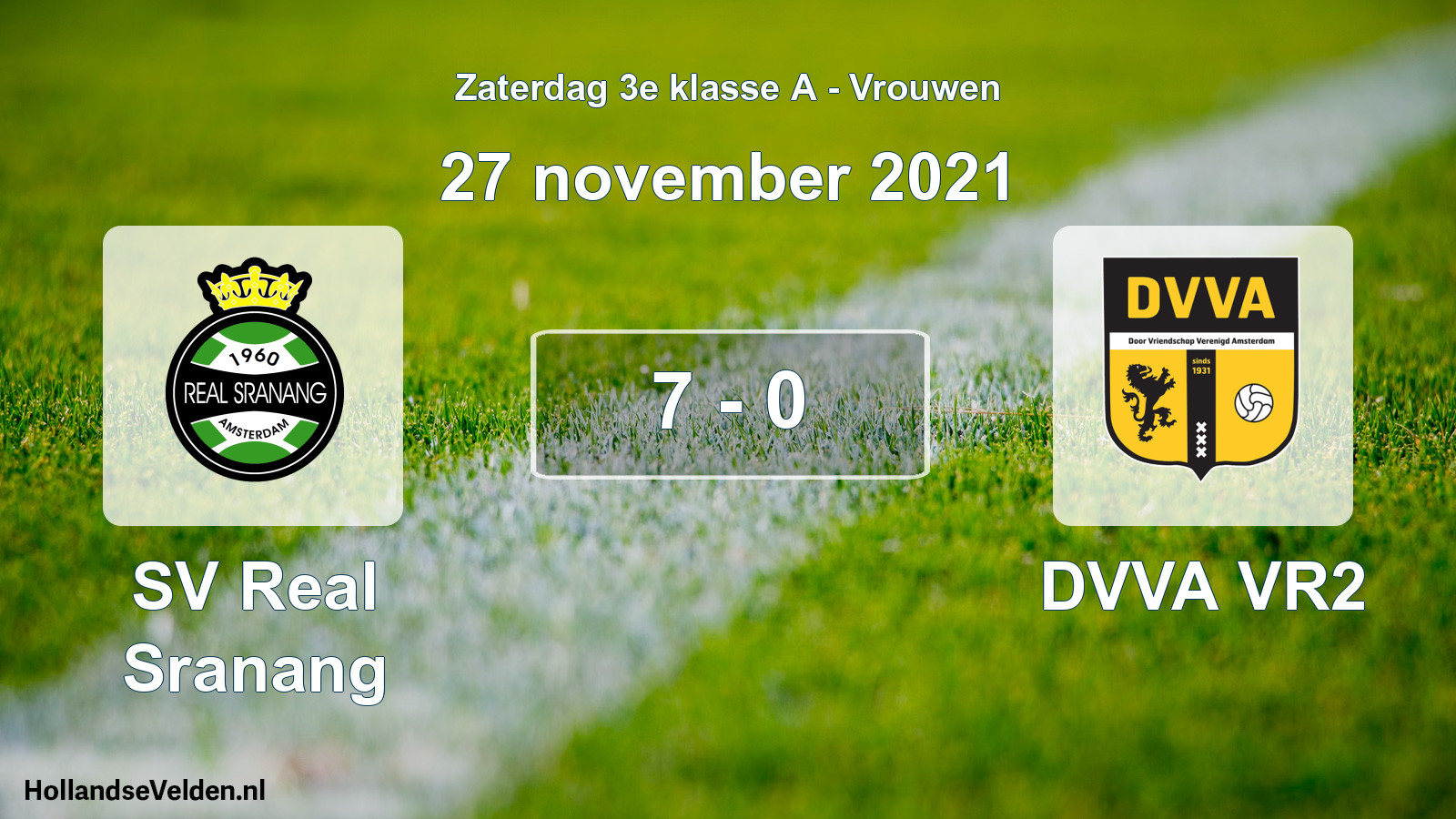 Gespeelde wedstrijd: SV Real Sranang - DVVA VR2 7 - 0 (27 november 2021)