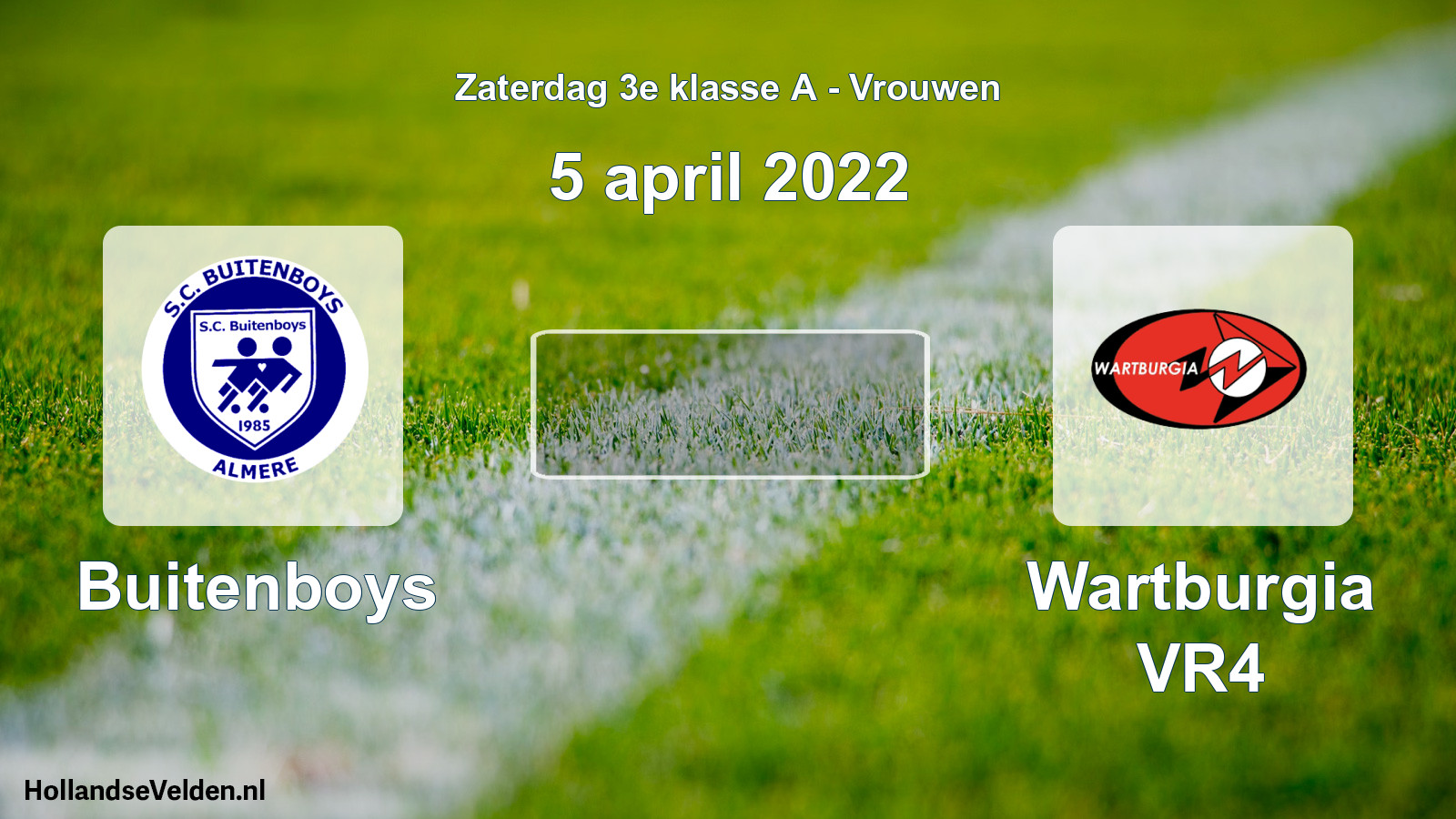 Geplande wedstrijd: Buitenboys - Wartburgia VR4 (5 april 2022)