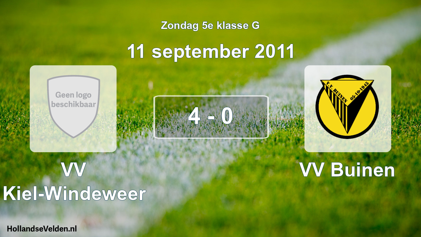 Total number of matches played: VV Kiel-Windeweer - VV Buinen 4 - 0 (11 September 2011)