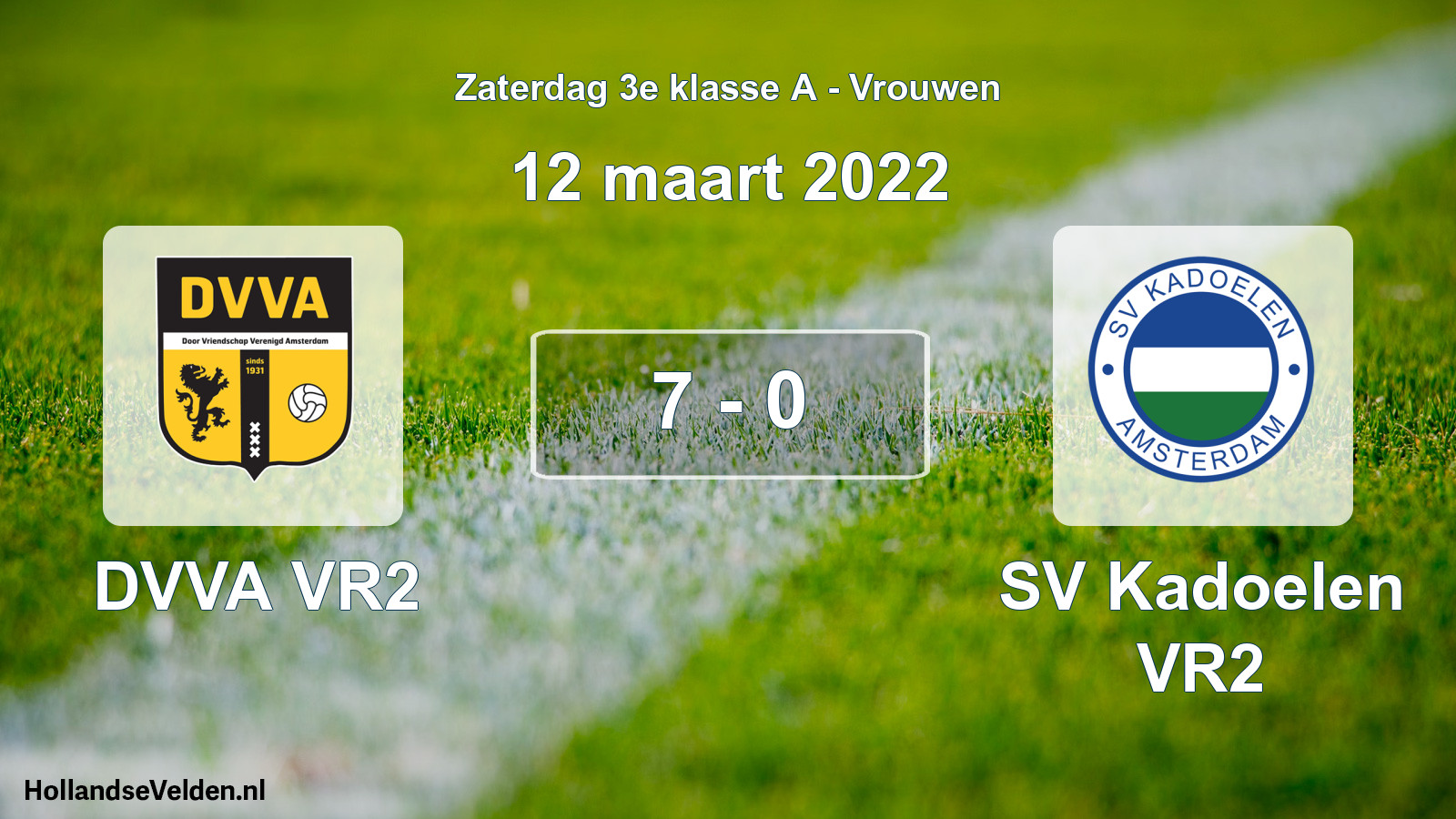 Gespeelde wedstrijd: DVVA VR2 - SV Kadoelen VR2 7 - 0 (12 maart 2022)