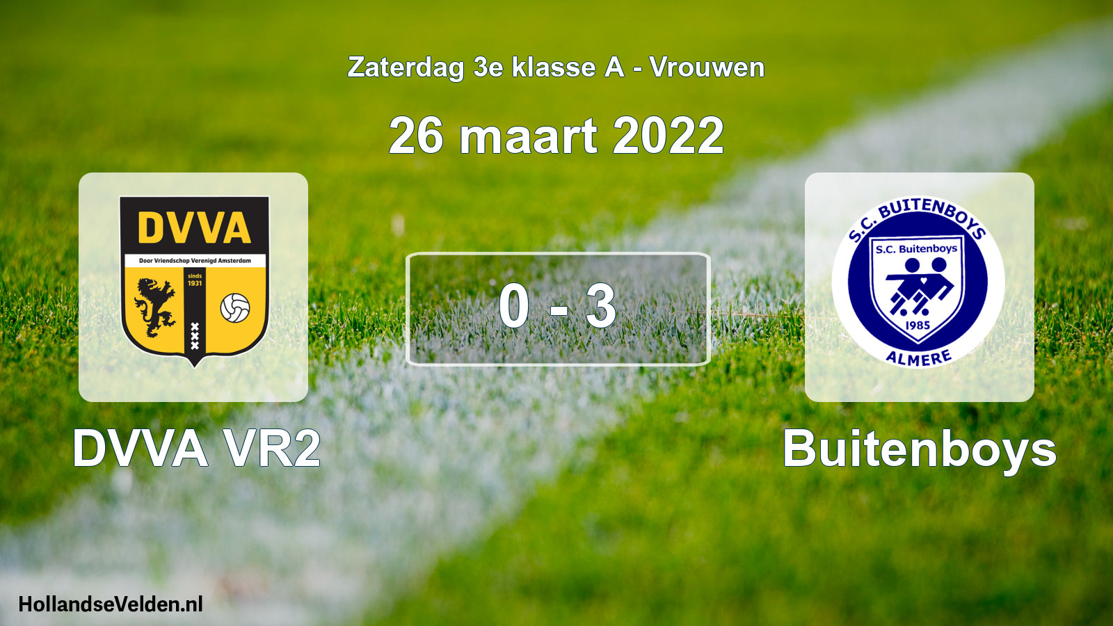 Total number of matches played: DVVA VR2 - Buitenboys 0 - 3 (26 March 2022)