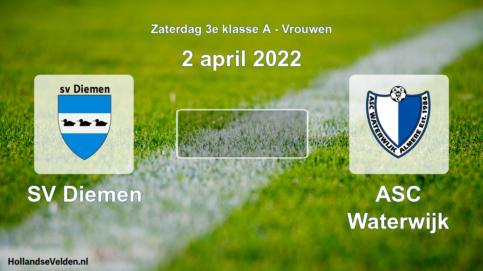 Scheduled Match: SV Diemen - ASC Waterwijk (2 April 2022)
