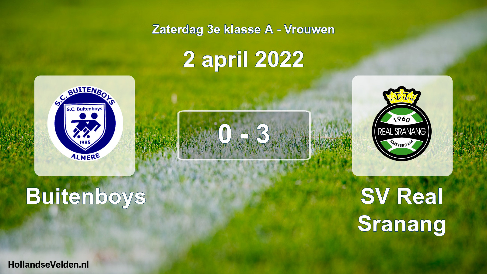 Gespeelde wedstrijd: Buitenboys - SV Real Sranang 0 - 3 (2 april 2022)