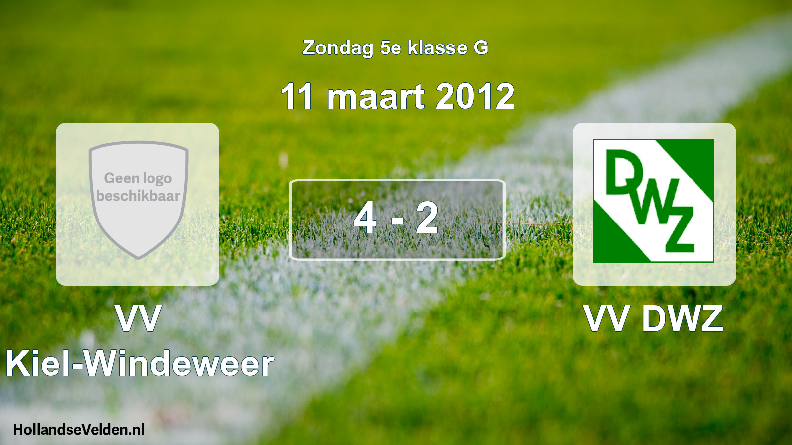 Total number of matches played: VV Kiel-Windeweer - VV DWZ 4 - 2 (11 March 2012)