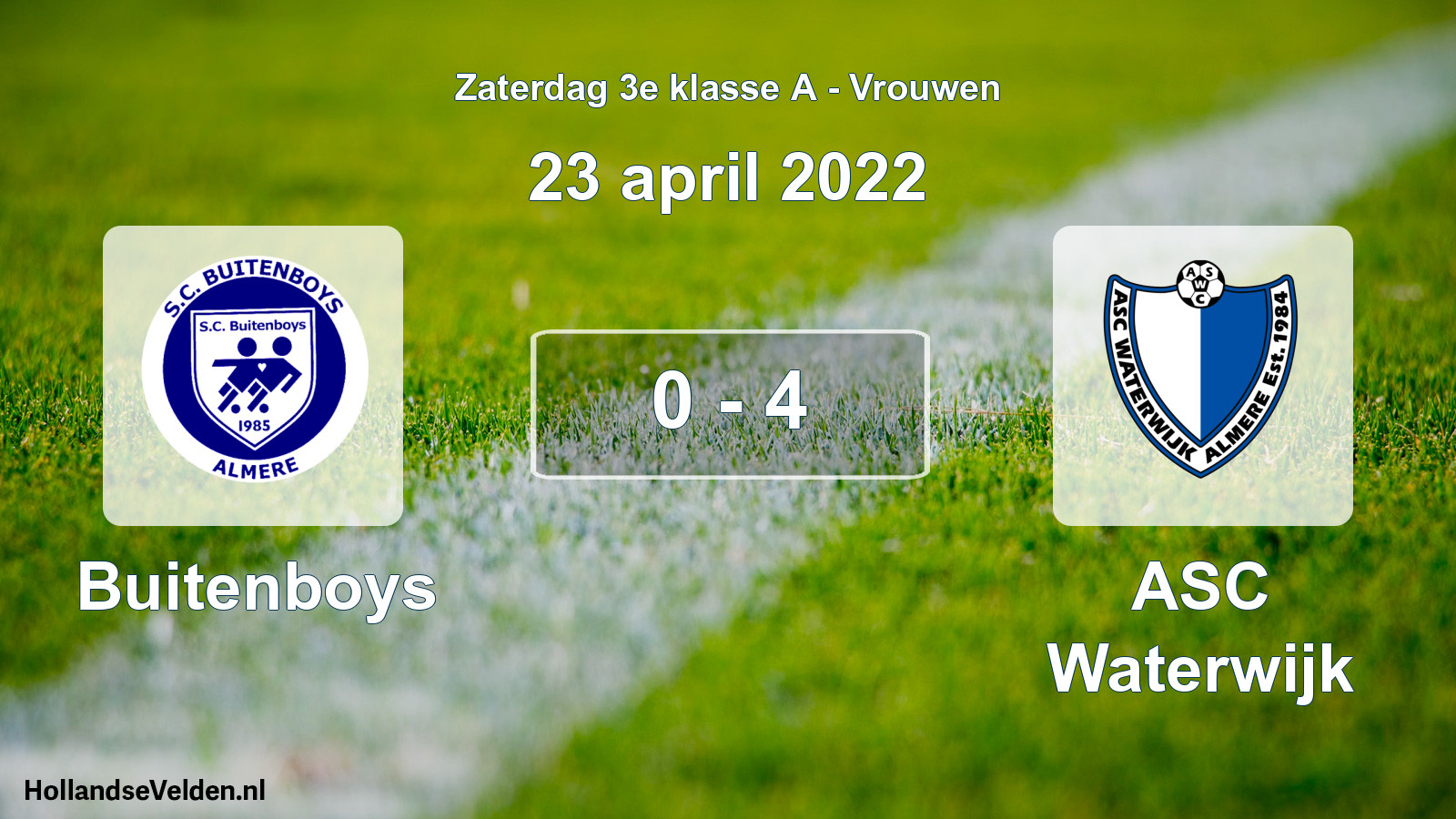 Total number of matches played: Buitenboys - ASC Waterwijk 0 - 4 (23 April 2022)