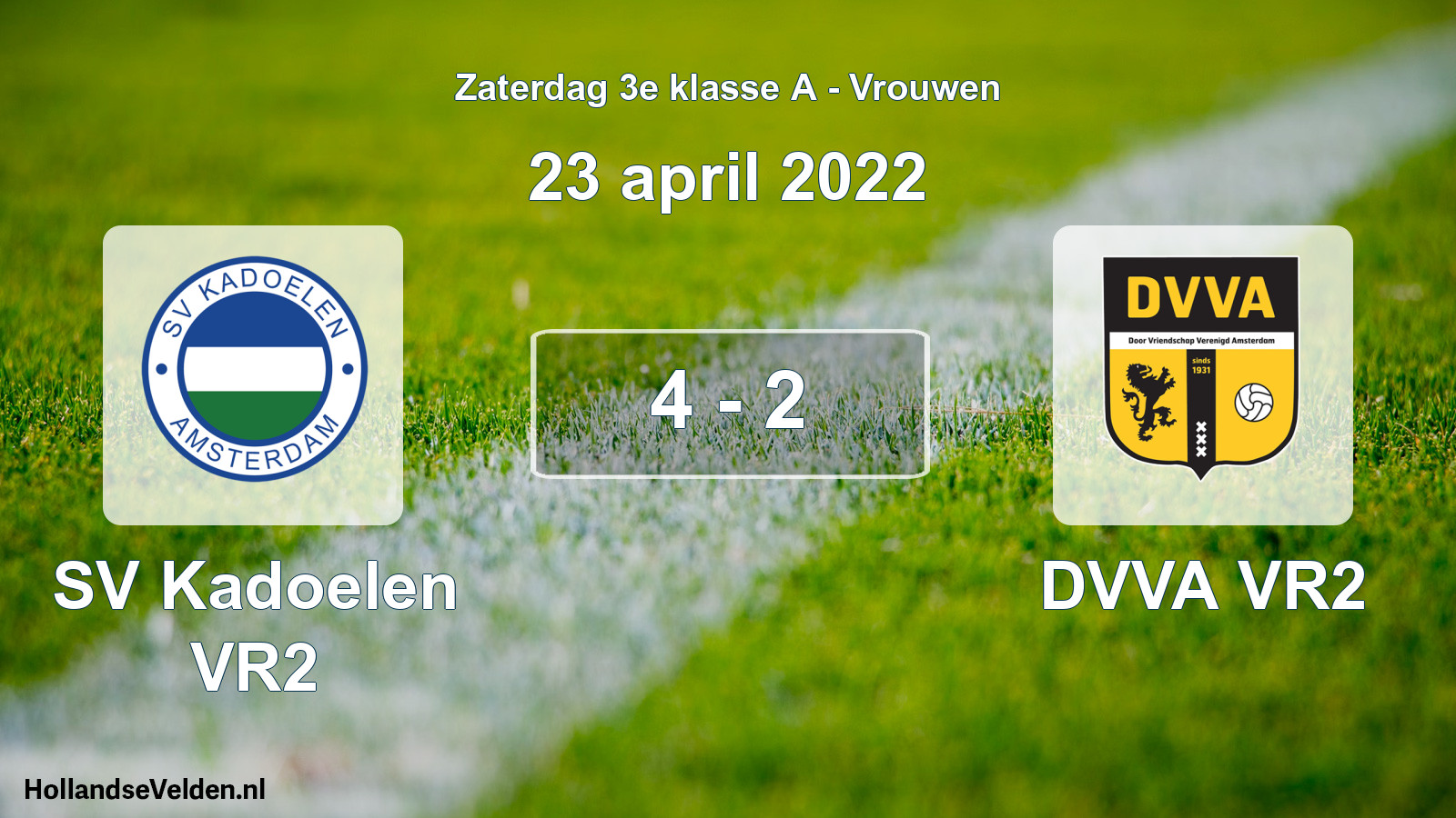 Gespeelde wedstrijd: SV Kadoelen VR2 - DVVA VR2 4 - 2 (23 april 2022)