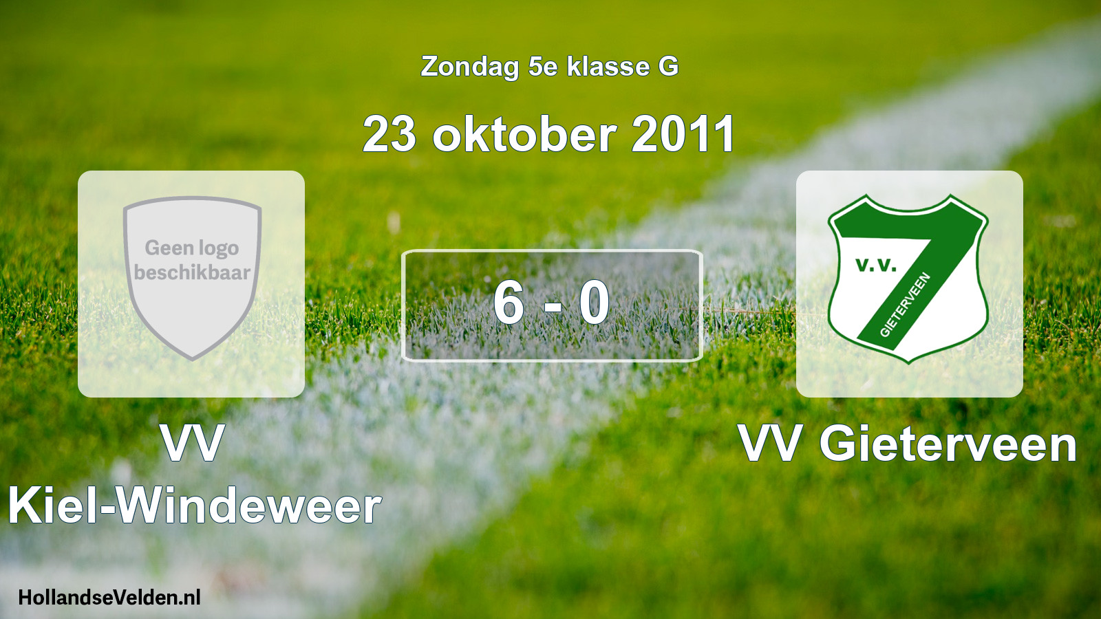 Total number of matches played: VV Kiel-Windeweer - VV Gieterveen 6 - 0 (23 October 2011)