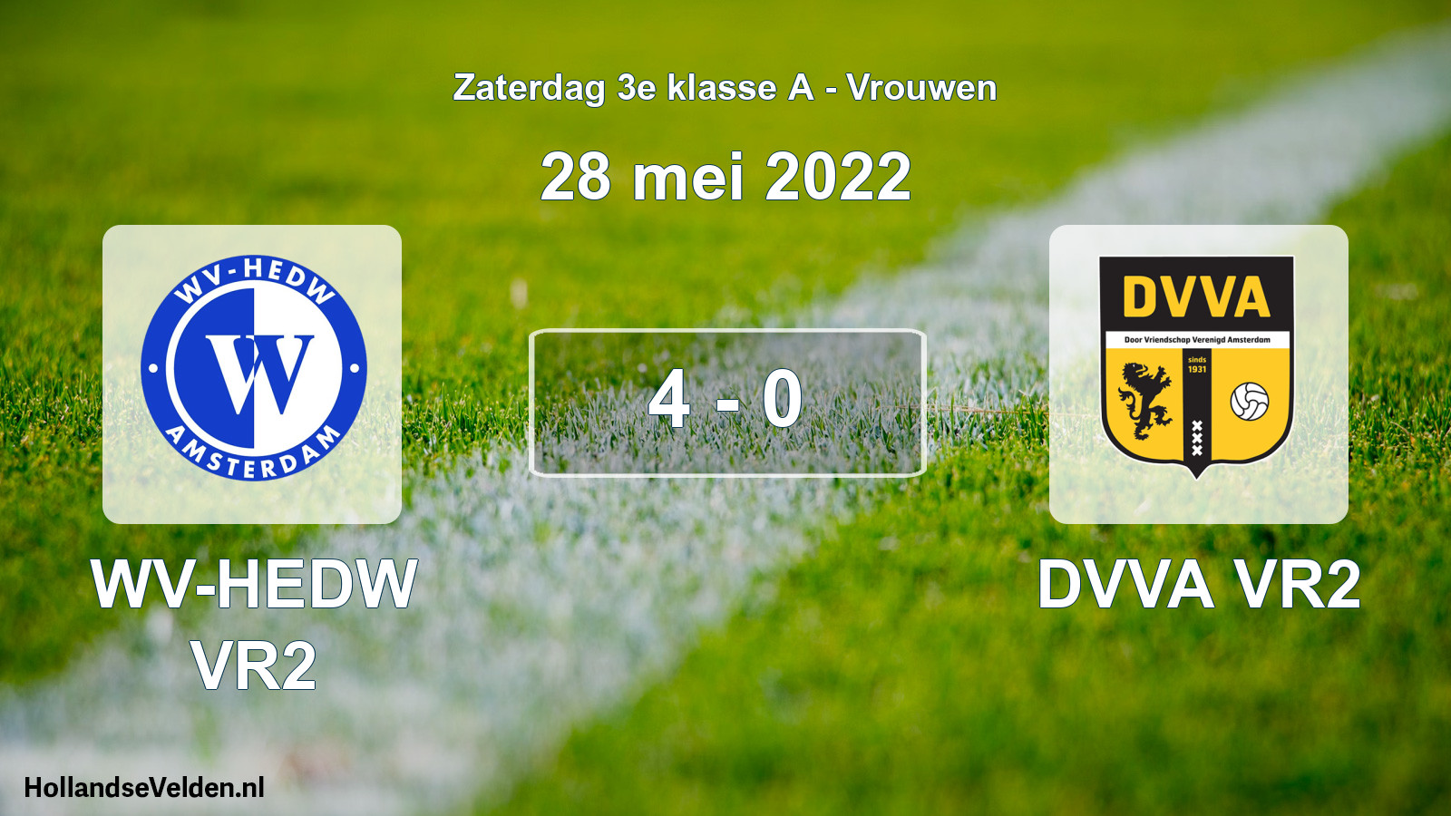 Gespeelde wedstrijd: WV-HEDW VR2 - DVVA VR2 4 - 0 (28 mei 2022)