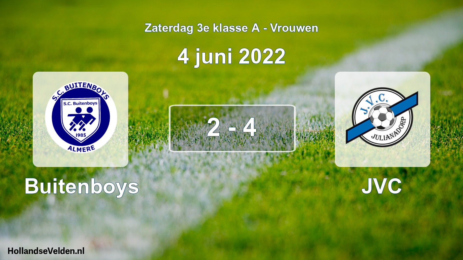 Gespeelde wedstrijd: Buitenboys - JVC 2 - 4 (4 juni 2022)