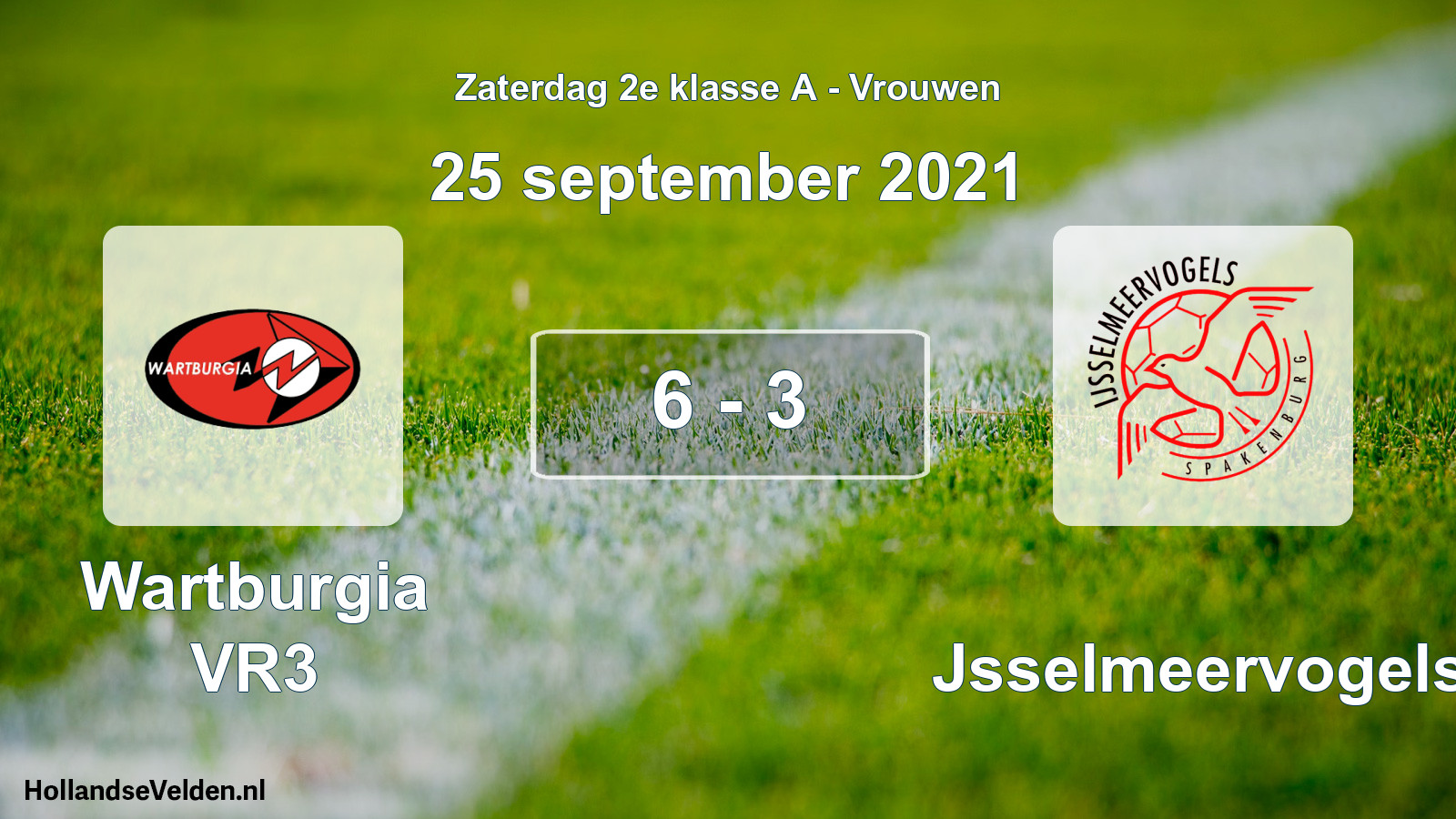 Total number of matches played: Wartburgia VR3 - IJsselmeervogels 6 - 3 (25 September 2021)