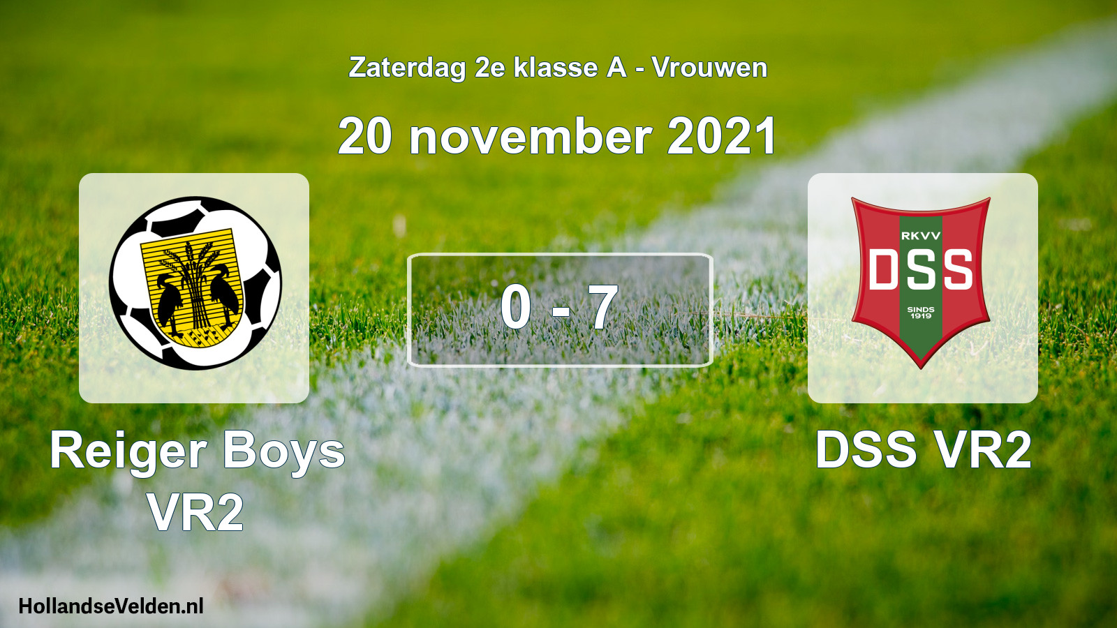 Total number of matches played: Reiger Boys VR2 - DSS VR2 0 - 7 (20 November 2021)
