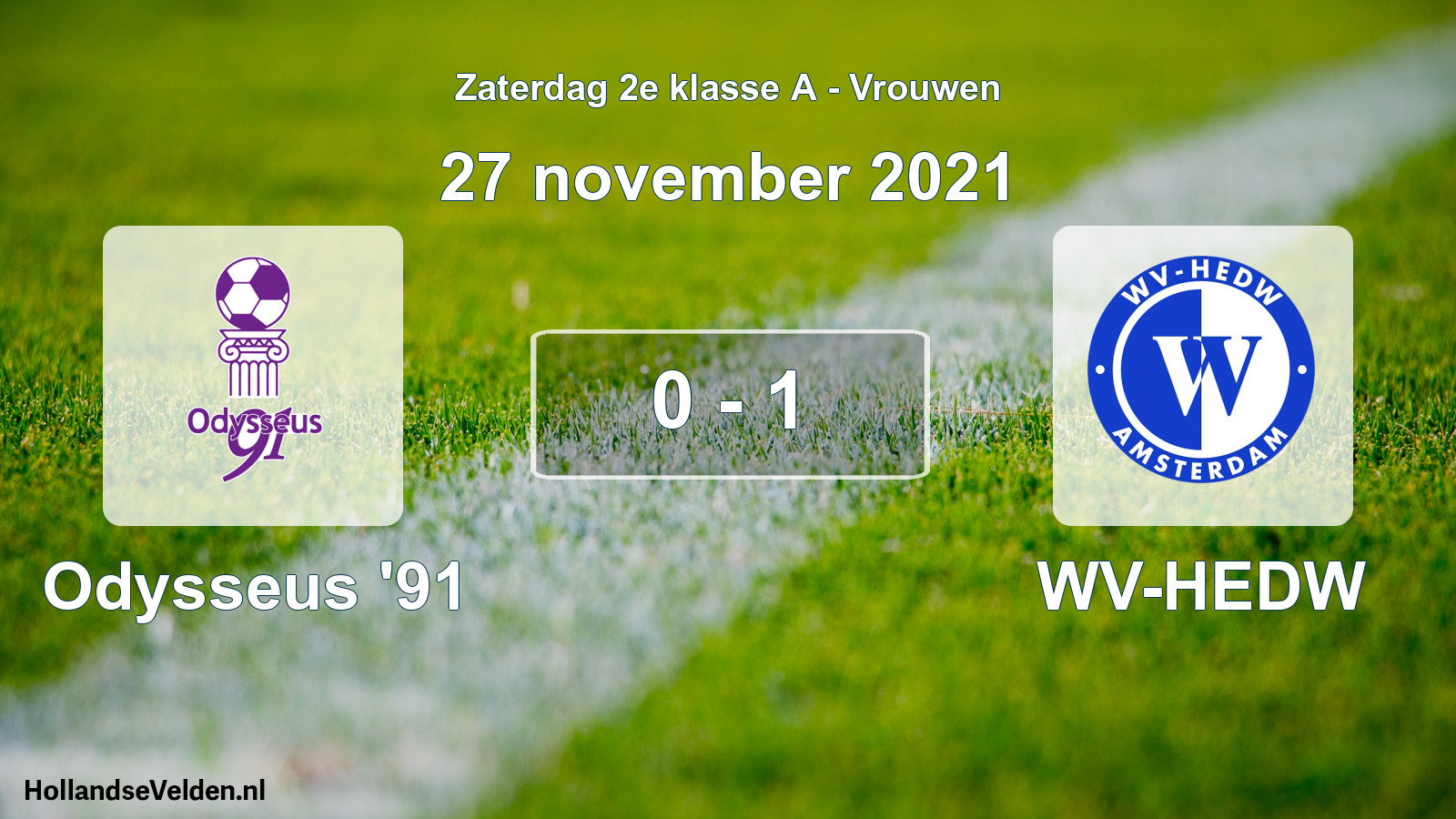 Total number of matches played: Odysseus '91 - WV-HEDW 0 - 1 (27 November 2021)