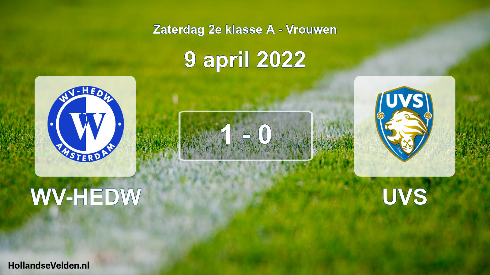 Total number of matches played: WV-HEDW - UVS 1 - 0 (9 April 2022)