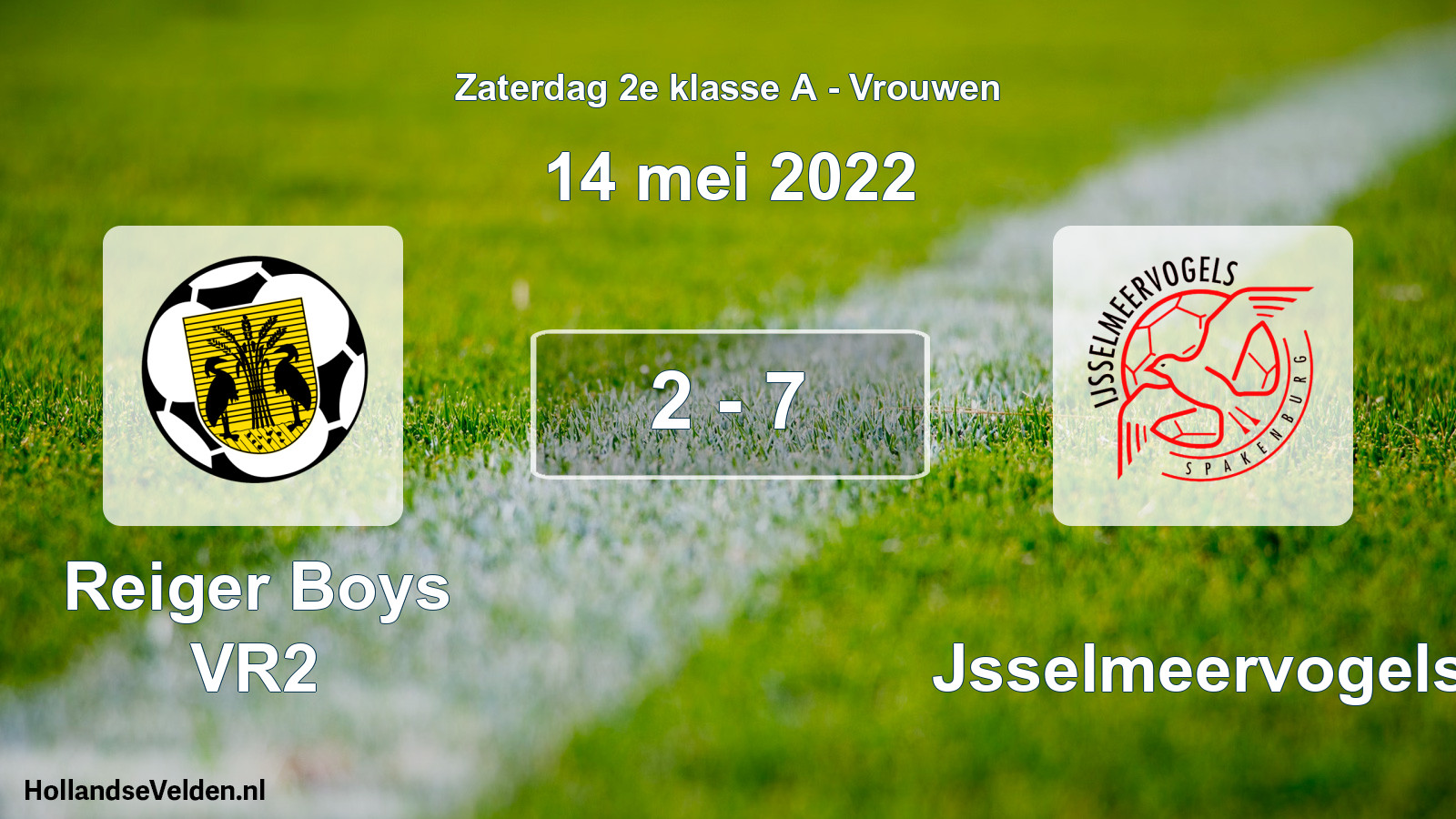 Total number of matches played: Reiger Boys VR2 - IJsselmeervogels 2 - 7 (14 May 2022)