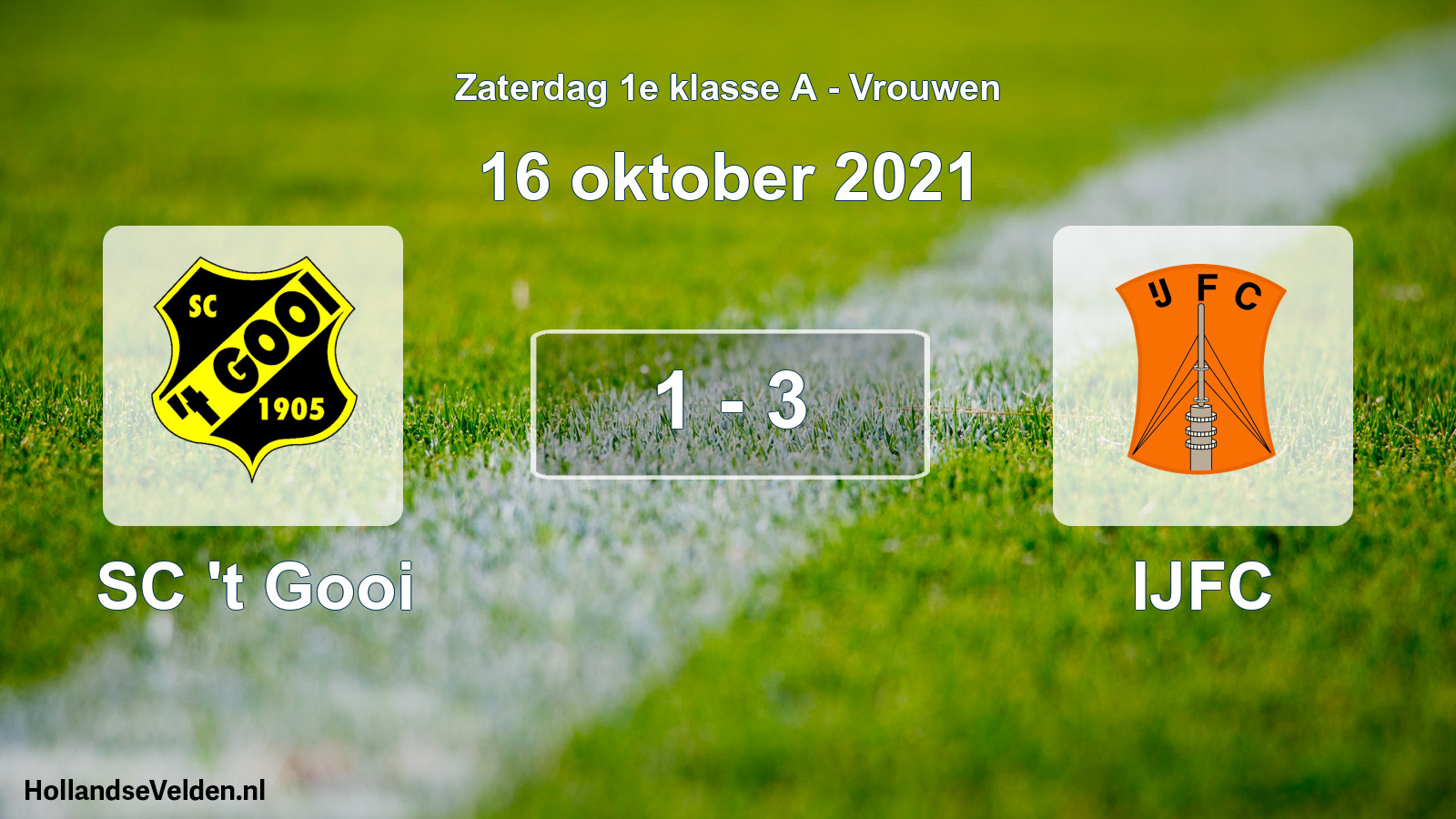 Total number of matches played: SC 't Gooi - IJFC 1 - 3 (16 October 2021)