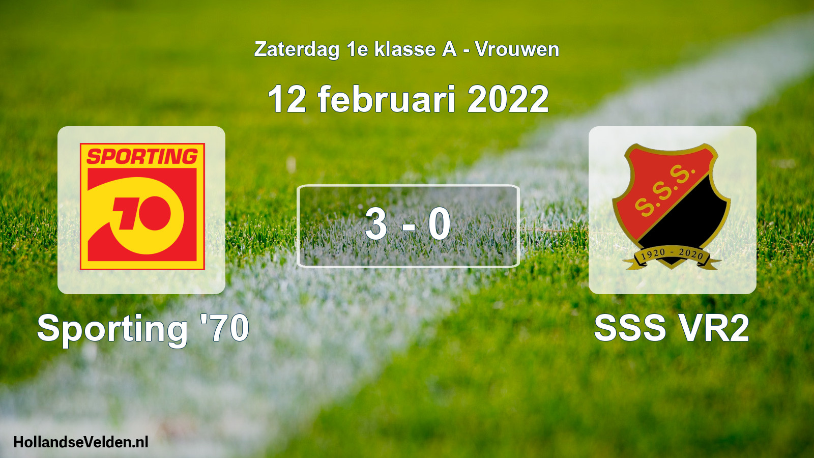 Total number of matches played: Sporting '70 - SSS VR2 3 - 0 (12 February 2022)