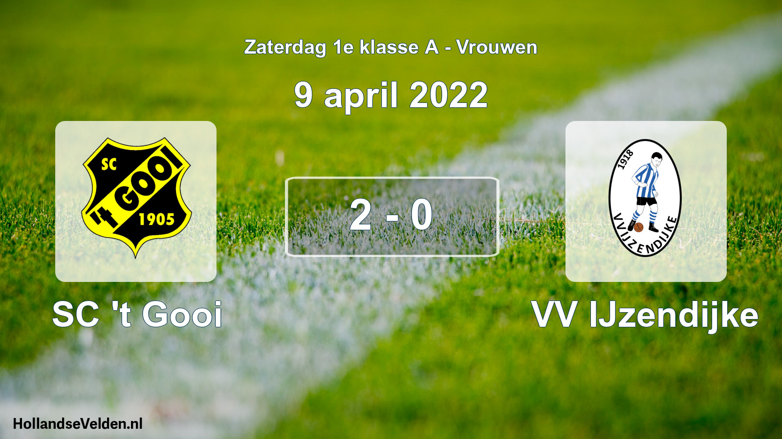 Total number of matches played: SC 't Gooi - VV IJzendijke 2 - 0 (9 April 2022)