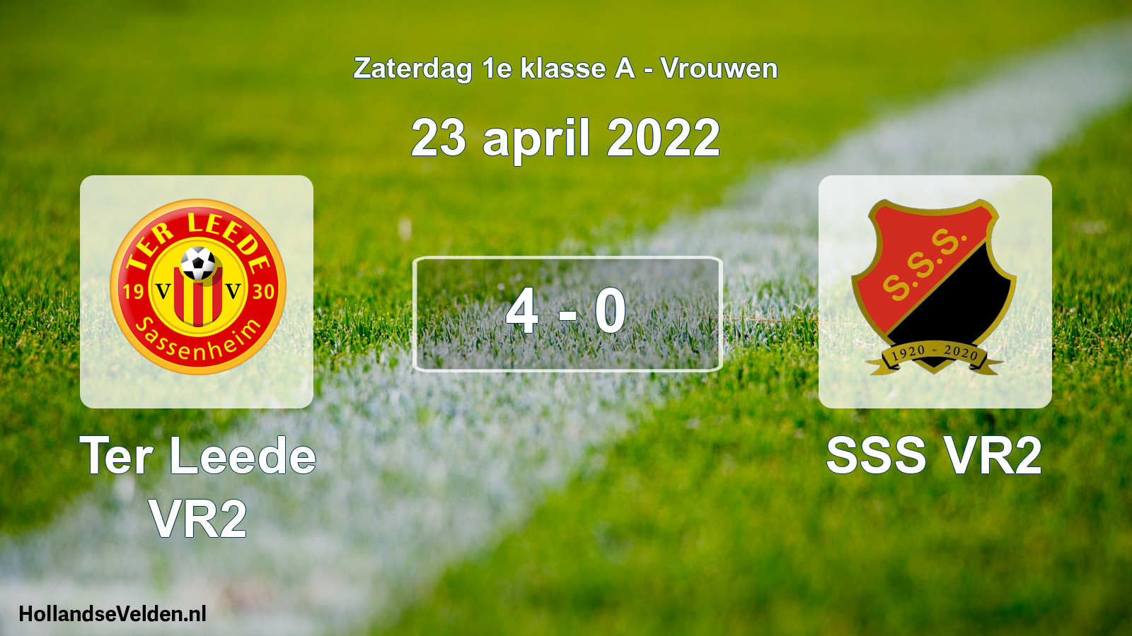 Total number of matches played: Ter Leede VR2 - SSS VR2 4 - 0 (23 April 2022)