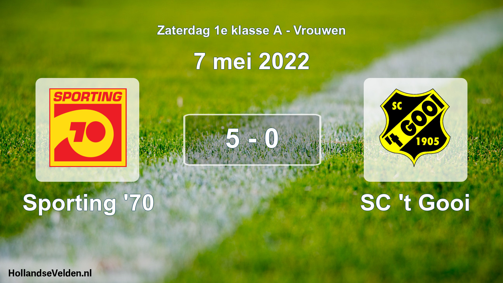 Total number of matches played: Sporting '70 - SC 't Gooi 5 - 0 (7 May 2022)