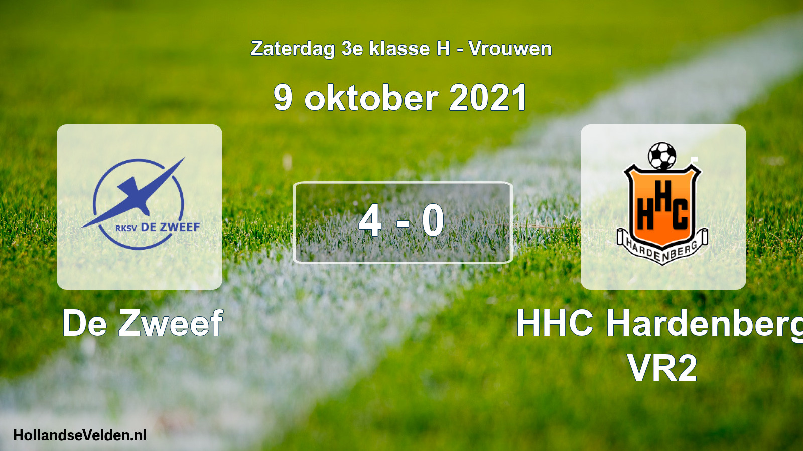 Total number of matches played: De Zweef - HHC Hardenberg VR2 4 - 0 (9 October 2021)