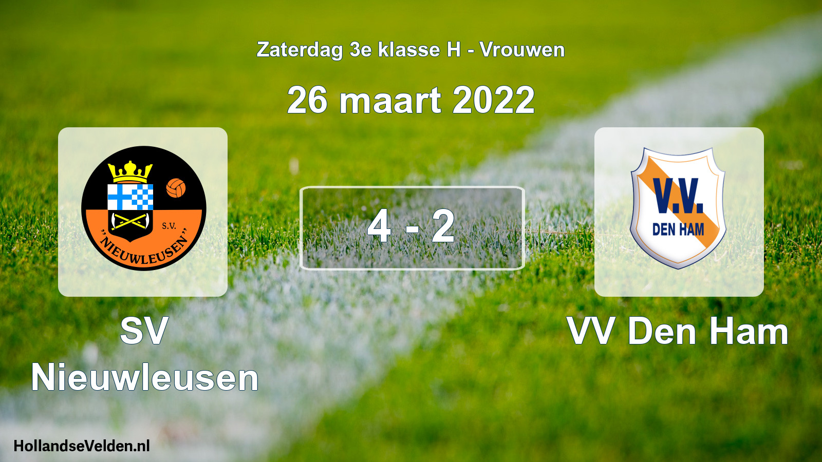 Total number of matches played: SV Nieuwleusen - VV Den Ham 4 - 2 (26 March 2022)