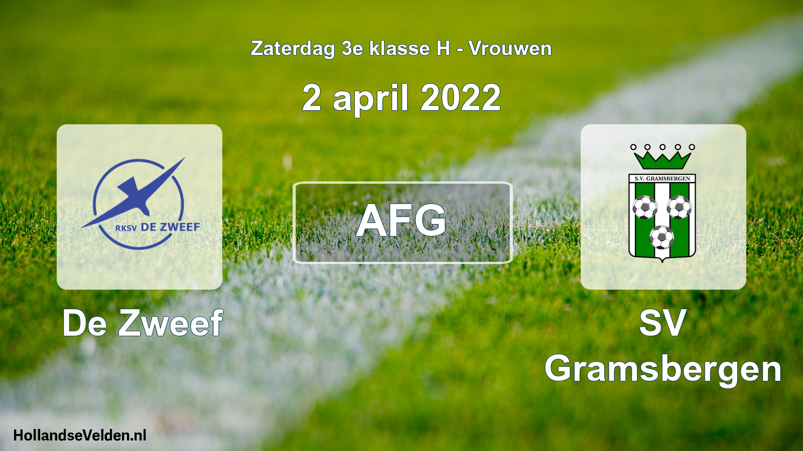 Scheduled Match: De Zweef - SV Gramsbergen (2 April 2022)