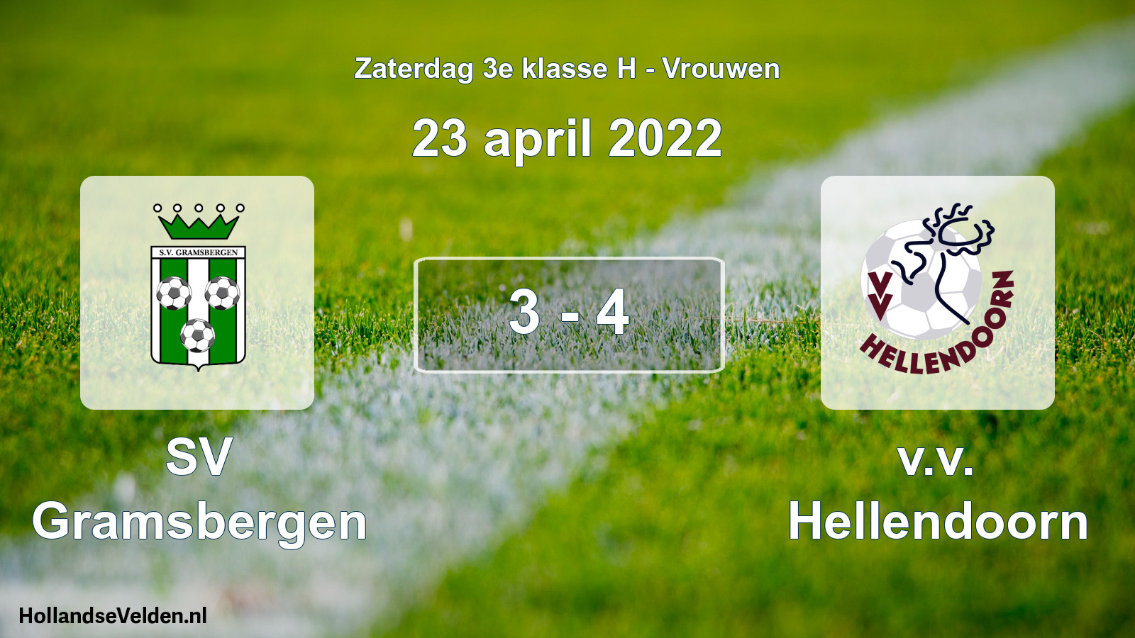 Total number of matches played: SV Gramsbergen - v.v. Hellendoorn 3 - 4 (23 April 2022)