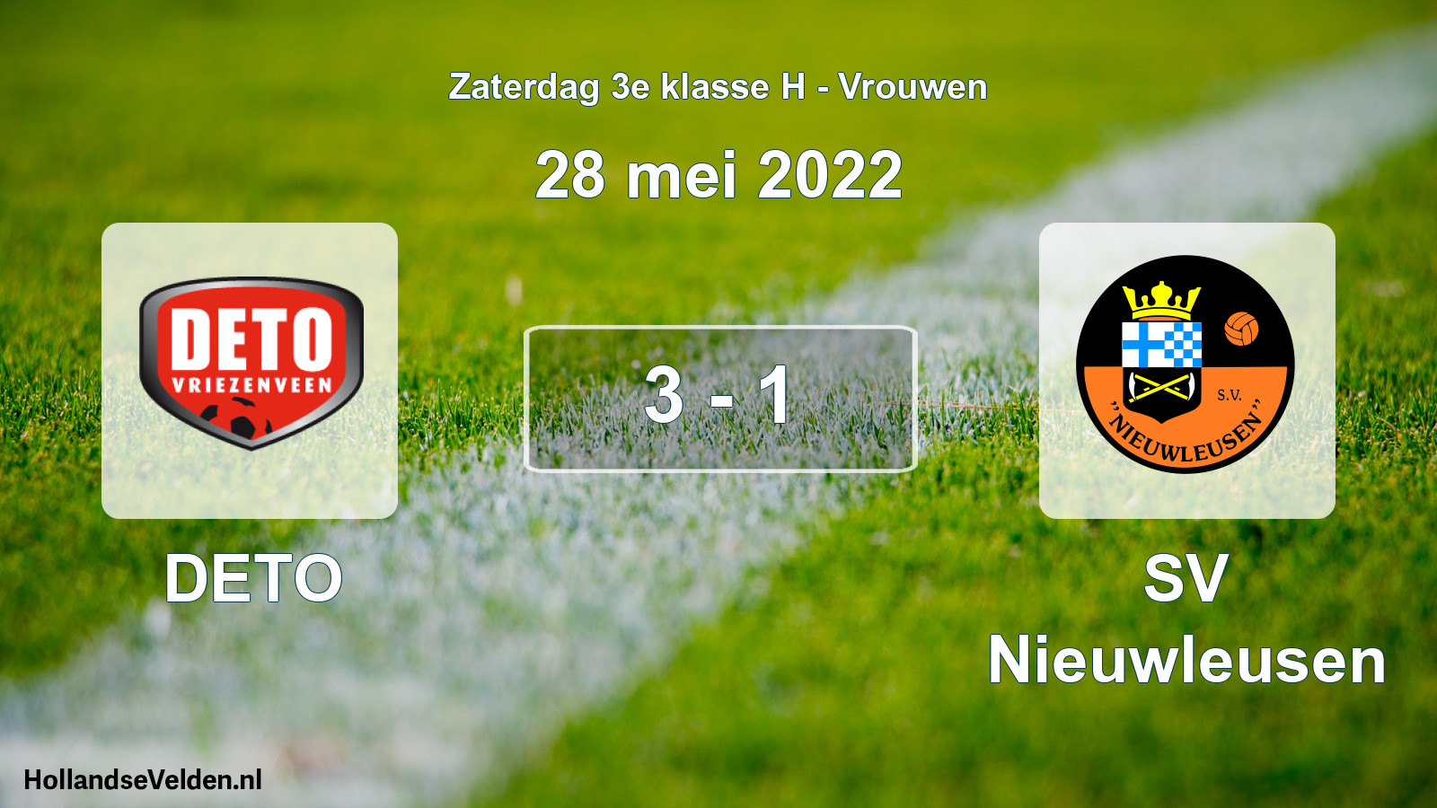 Total number of matches played: DETO - SV Nieuwleusen 3 - 1 (28 May 2022)