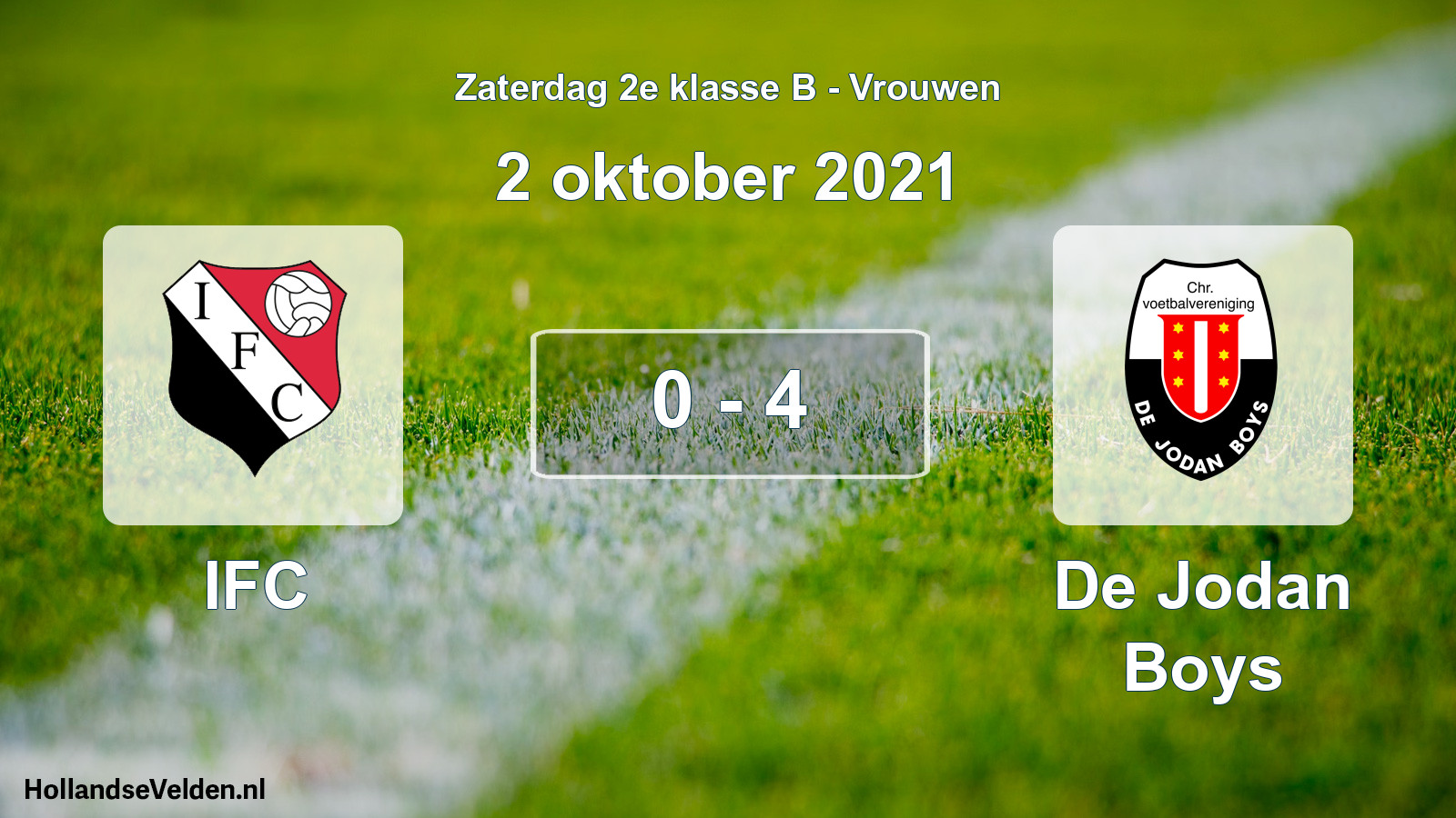 Total number of matches played: IFC - De Jodan Boys 0 - 4 (2 October 2021)