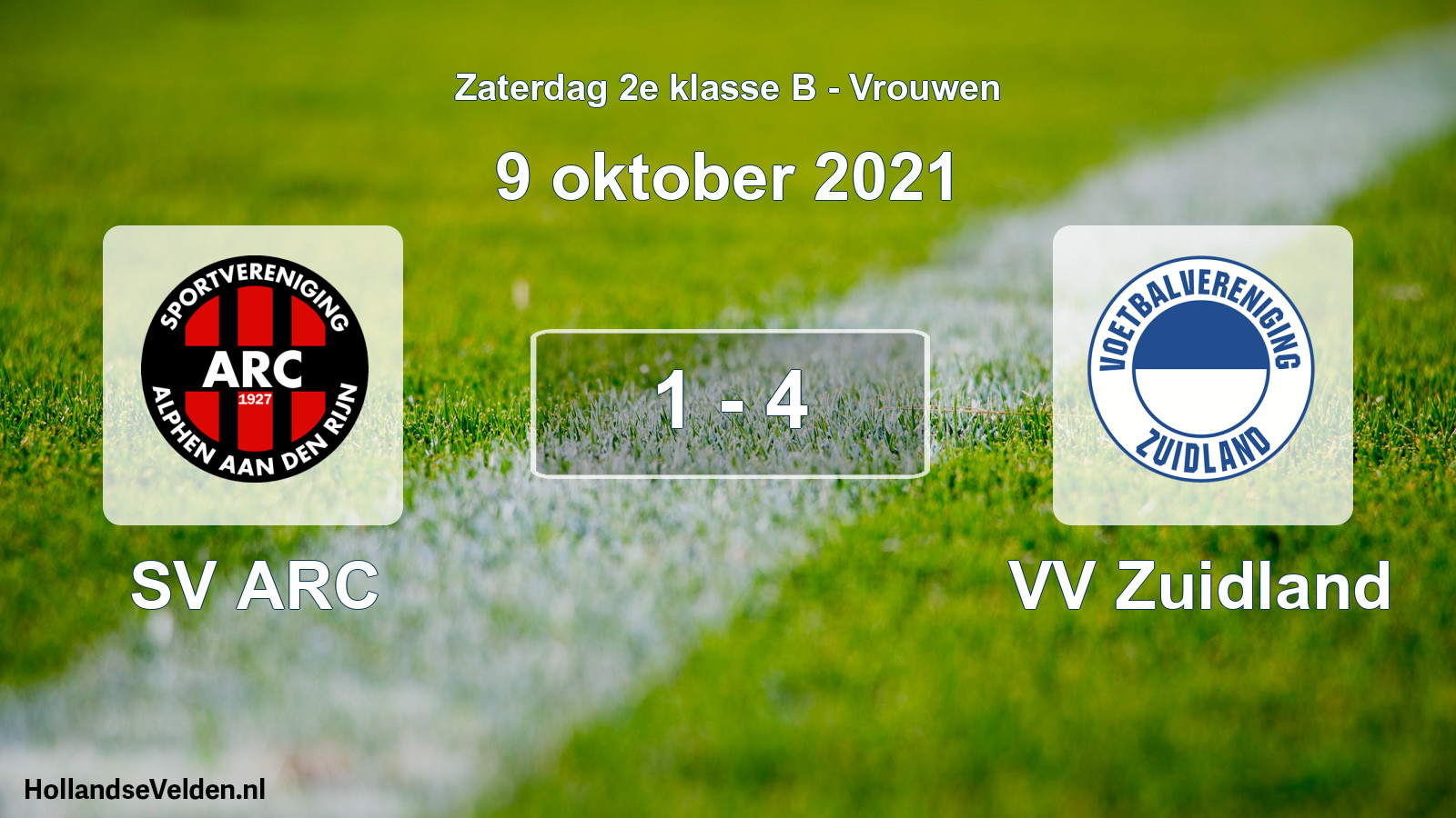 Total number of matches played: SV ARC - VV Zuidland 1 - 4 (9 October 2021)