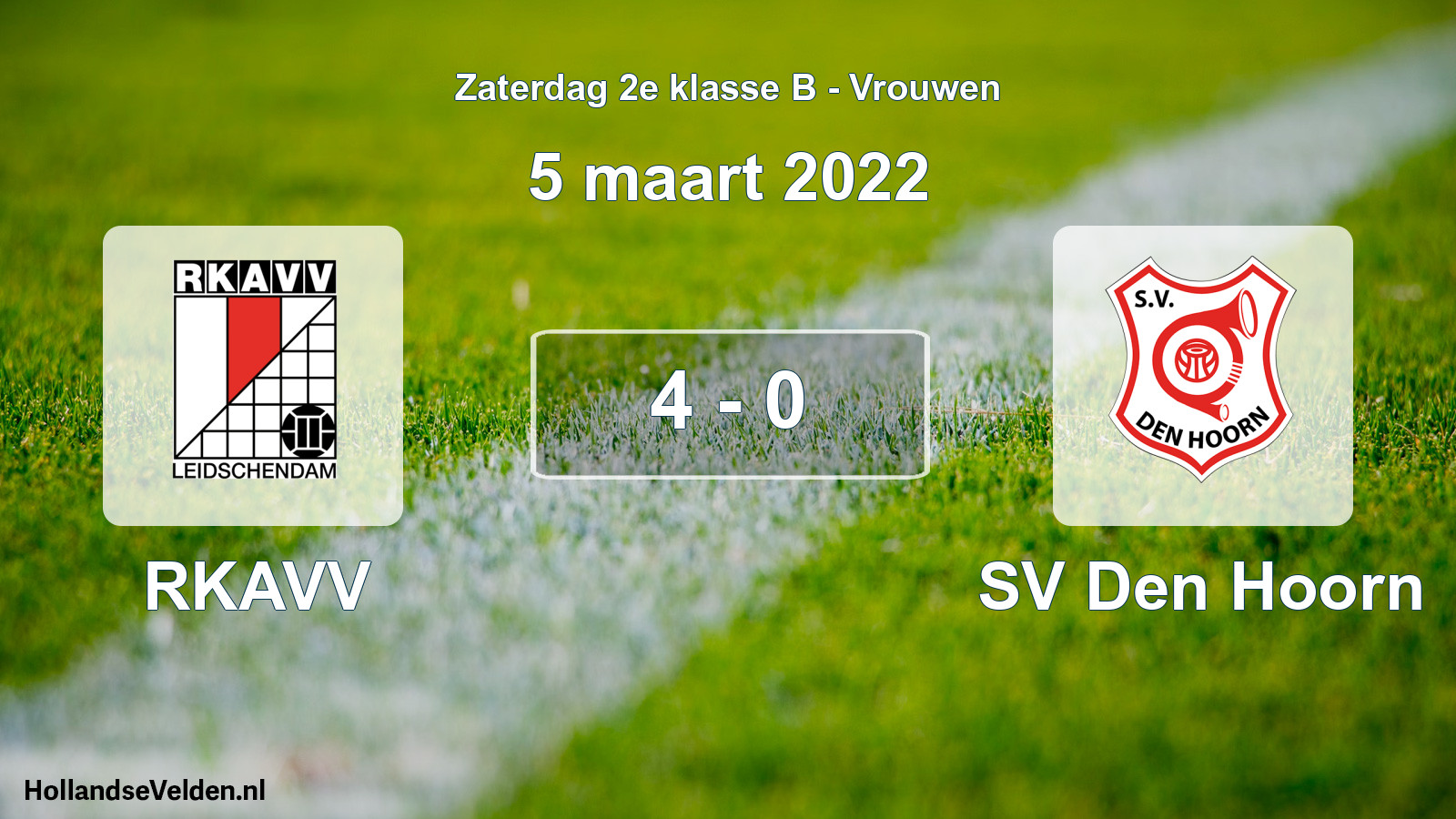 Total number of matches played: RKAVV - SV Den Hoorn 4 - 0 (5 March 2022)
