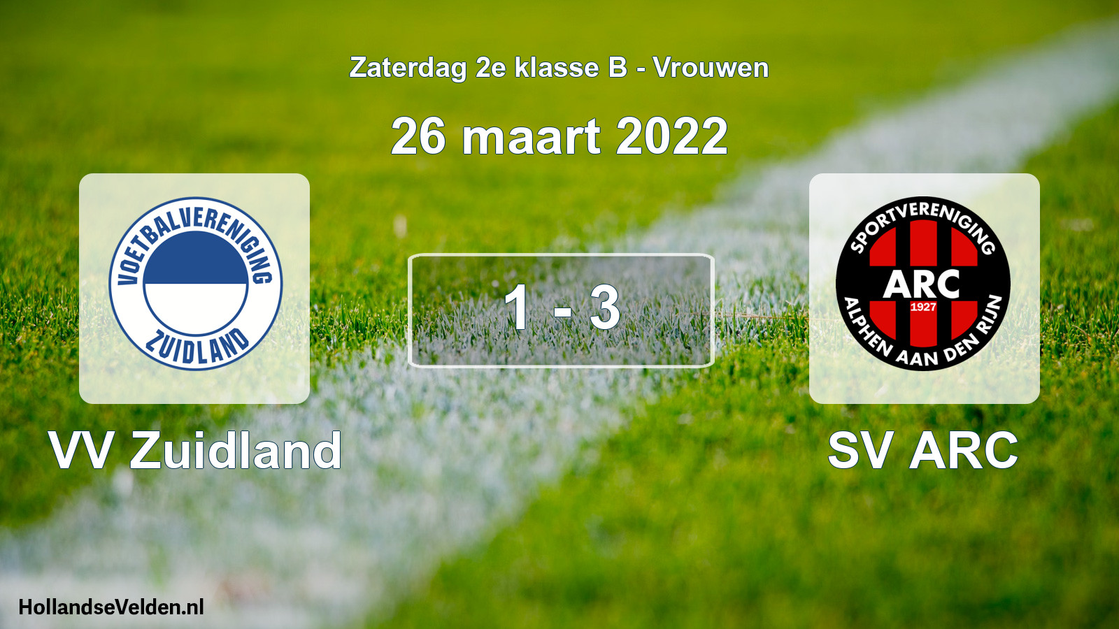 Total number of matches played: VV Zuidland - SV ARC 1 - 3 (26 March 2022)