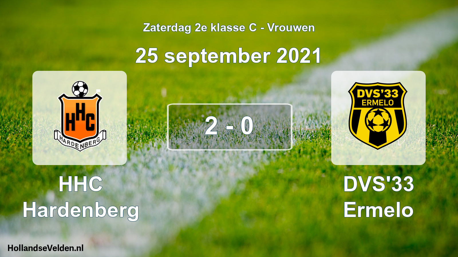 Total number of matches played: HHC Hardenberg - DVS'33 Ermelo 2 - 0 (25 September 2021)