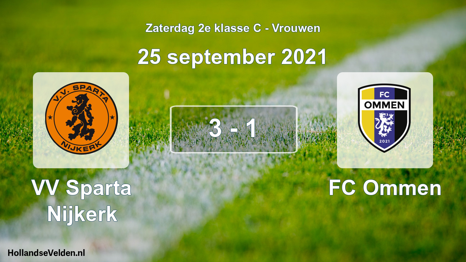 Total number of matches played: VV Sparta Nijkerk - FC Ommen 3 - 1 (25 September 2021)