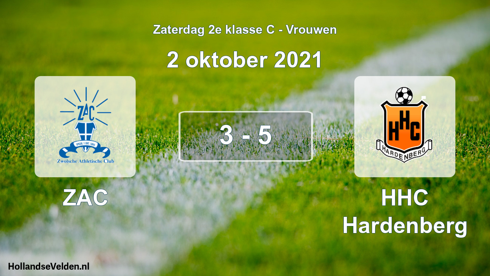 Total number of matches played: ZAC - HHC Hardenberg 3 - 5 (2 October 2021)