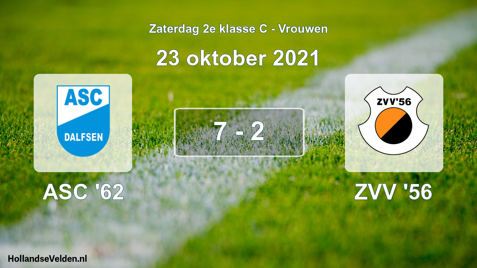 Total number of matches played: ASC '62 - ZVV '56 7 - 2 (23 October 2021)