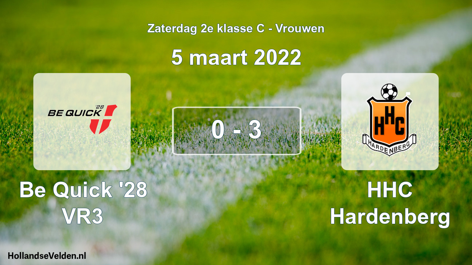 Total number of matches played: Be Quick '28 VR3 - HHC Hardenberg 0 - 3 (5 March 2022)