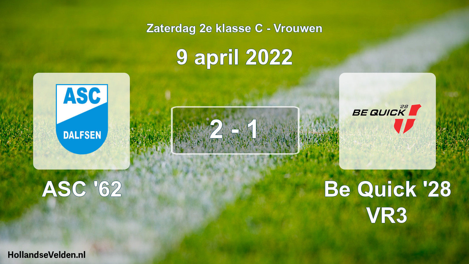 Total number of matches played: ASC '62 - Be Quick '28 VR3 2 - 1 (9 April 2022)