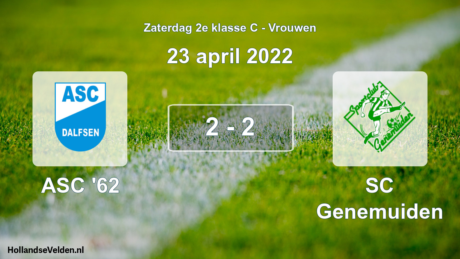Total number of matches played: ASC '62 - SC Genemuiden 2 - 2 (23 April 2022)