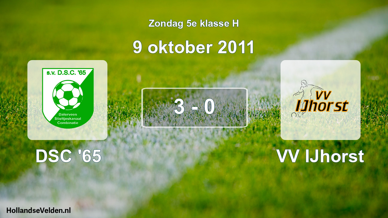 Total number of matches played: DSC '65 - VV IJhorst 3 - 0 (9 October 2011)