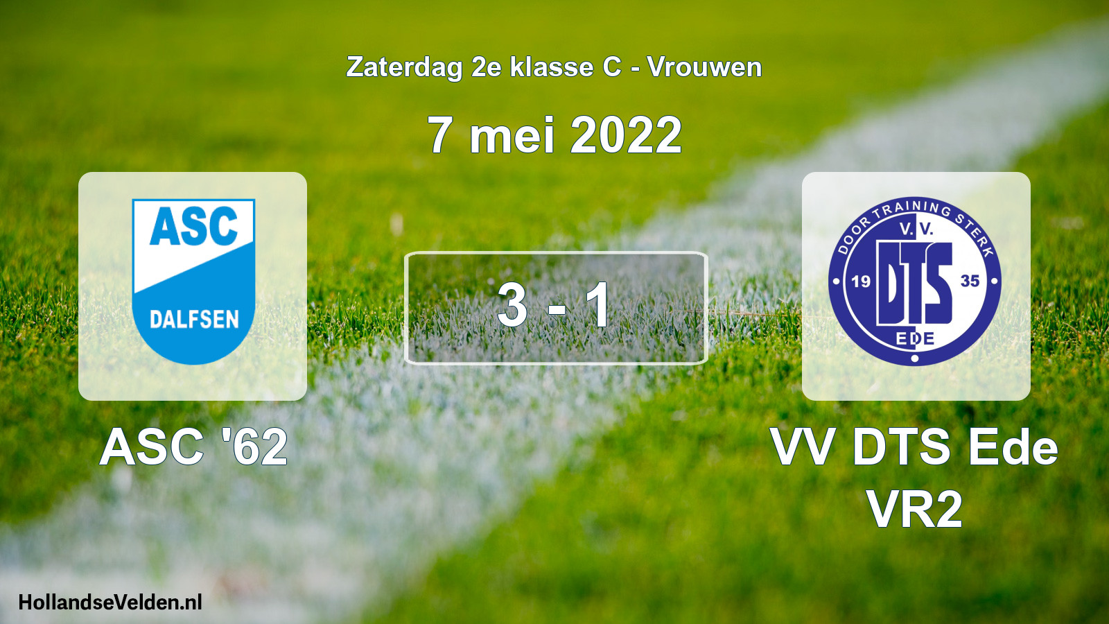 Total number of matches played: ASC '62 - VV DTS Ede VR2 3 - 1 (7 May 2022)