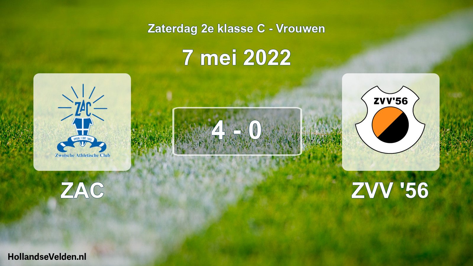 Total number of matches played: ZAC - ZVV '56 4 - 0 (7 May 2022)
