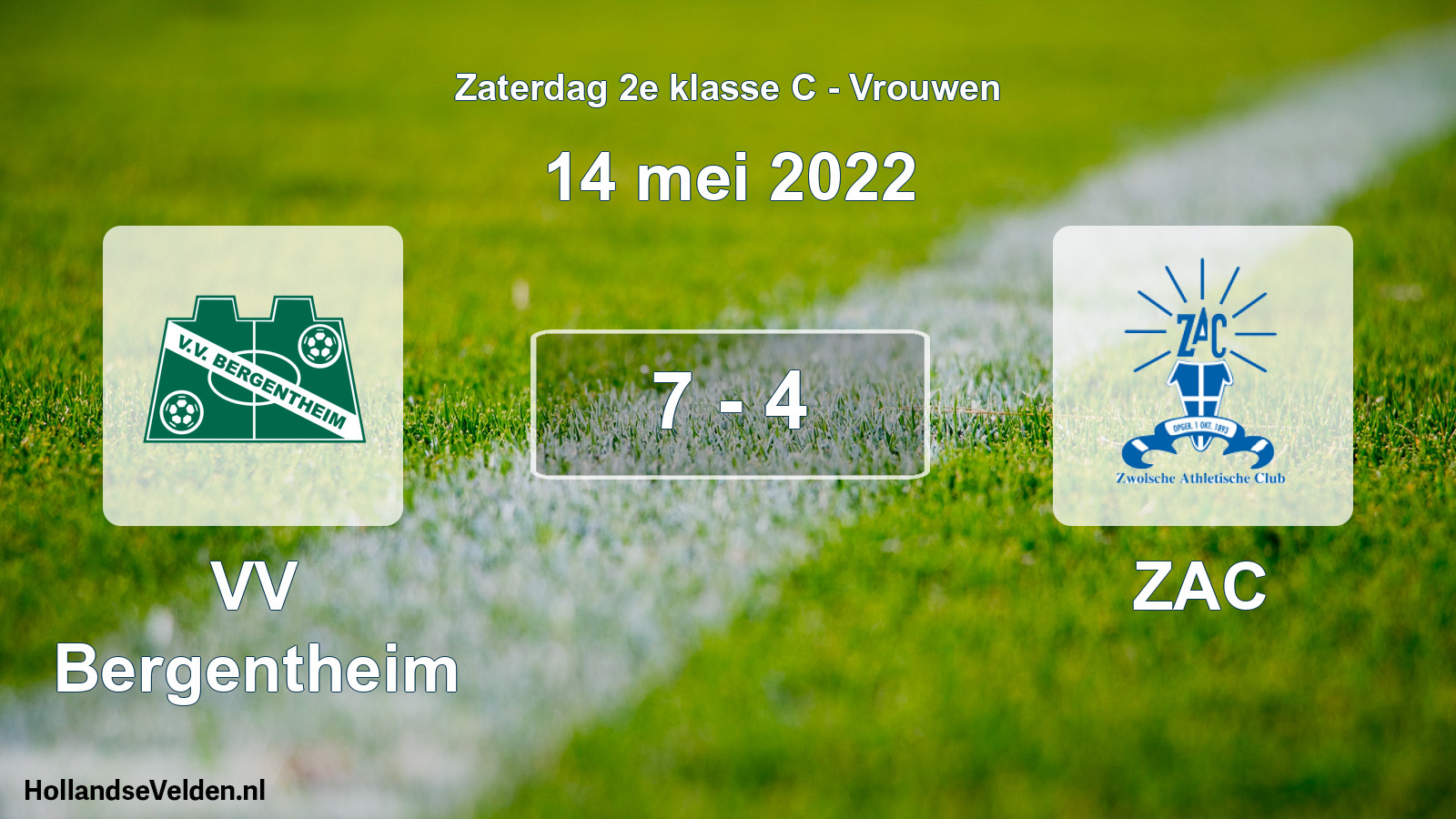 Total number of matches played: VV Bergentheim - ZAC 7 - 4 (14 May 2022)