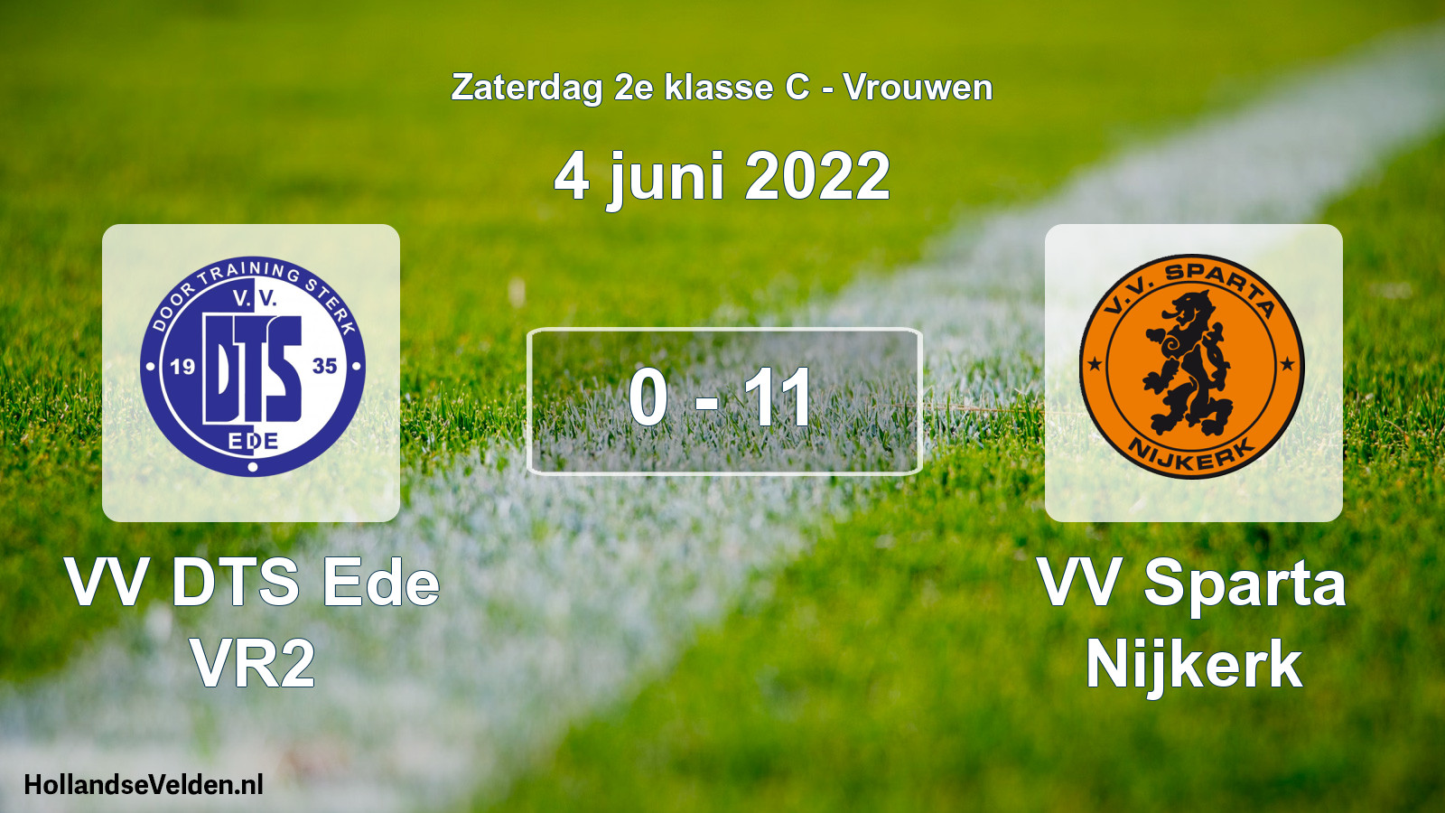 Total number of matches played: VV DTS Ede VR2 - VV Sparta Nijkerk 0 - 11 (4 June 2022)