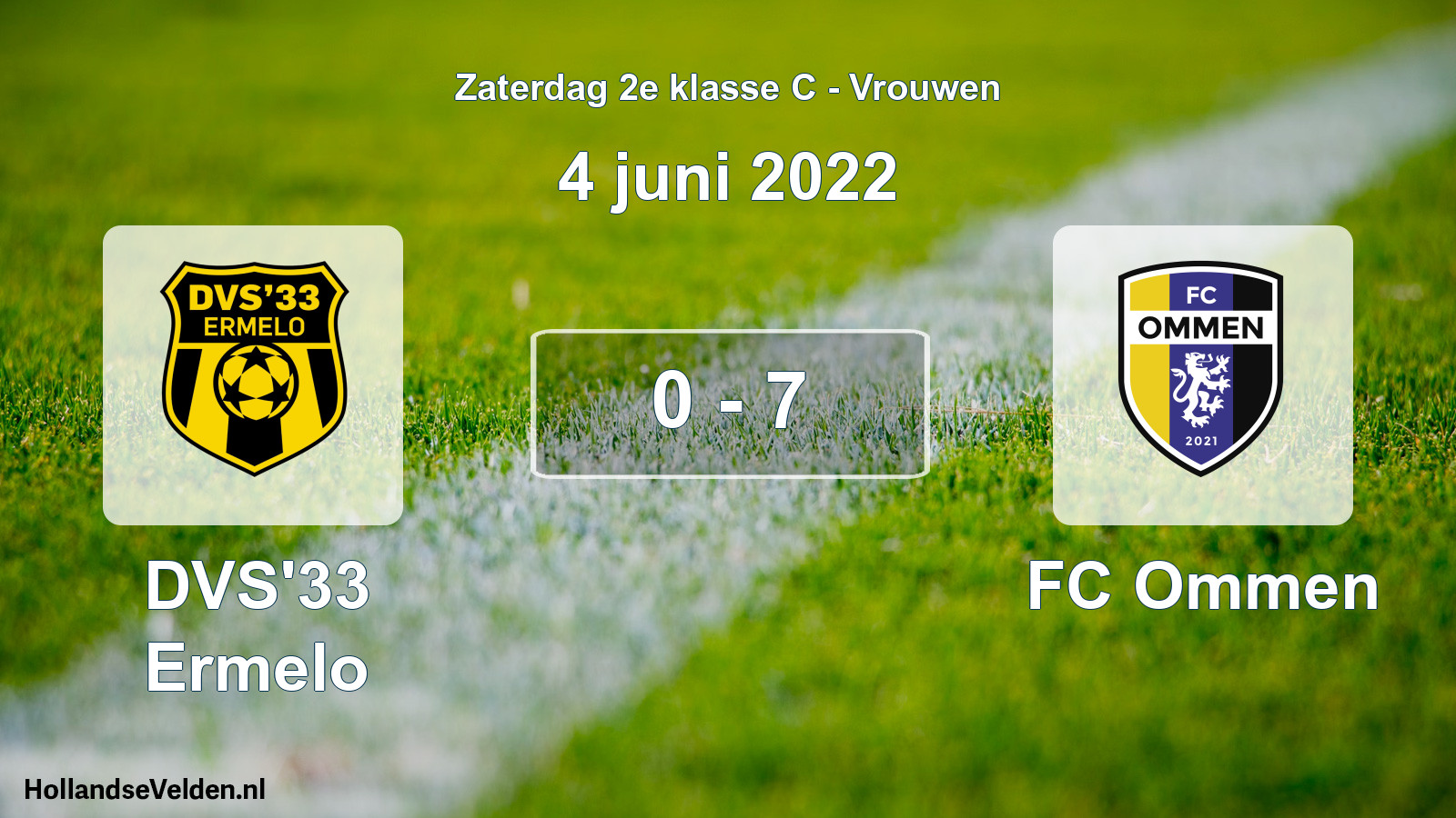 Total number of matches played: DVS'33 Ermelo - FC Ommen 0 - 7 (4 June 2022)